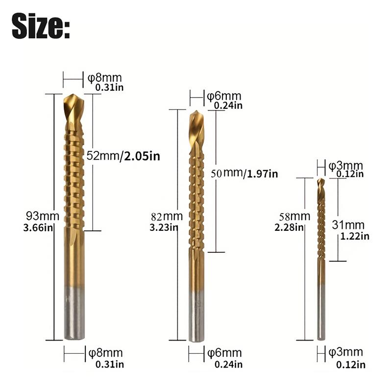 Set of 6 Drill Bits, Made from Chrome Vanadium (Sizes 4-20/4-12/3-12Mm, 3/6/8Mm) - Precision Twist Bits Suitable for Both Wood And Metal