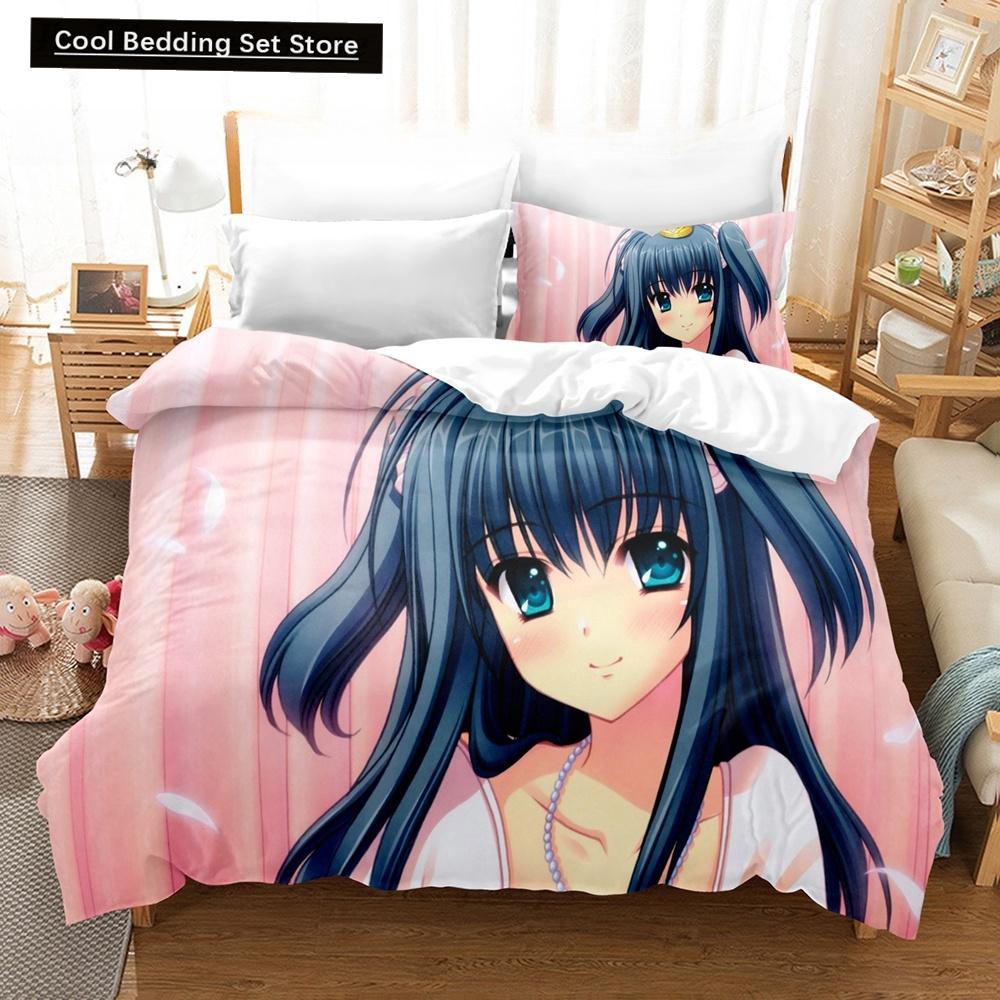 New 3D Priningt Kawaii Girls Yae Sakura (Shuffle!) Bedding Set Cartoon Anime Three-piece Set Adult Kid Bedroom Duvetcover Sets