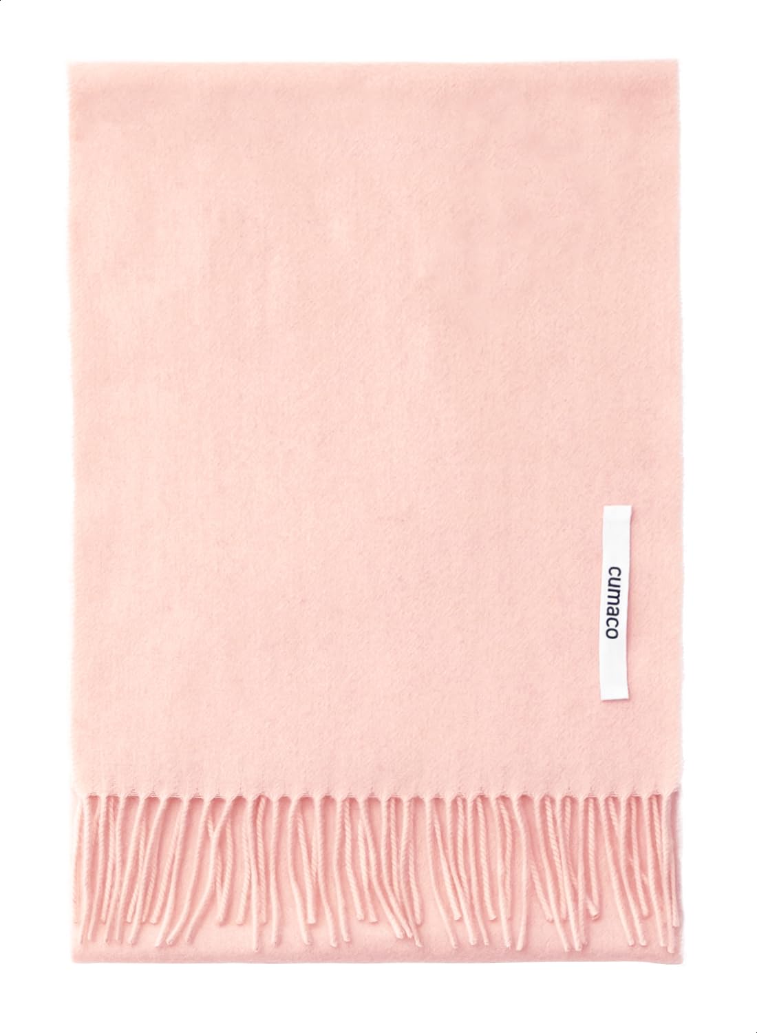 

Pale Pink Cashmere and Wool Plaid Check Wool Brand [cumaco] 06. Scarf, Pattern, Unisex, Large, Thick, Blend, Name, Gift, Peach, C-T1011B-0707