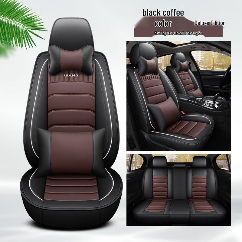 All-Season Full Leather Car Seat Cover - Universal Fit, Full Wrap Design