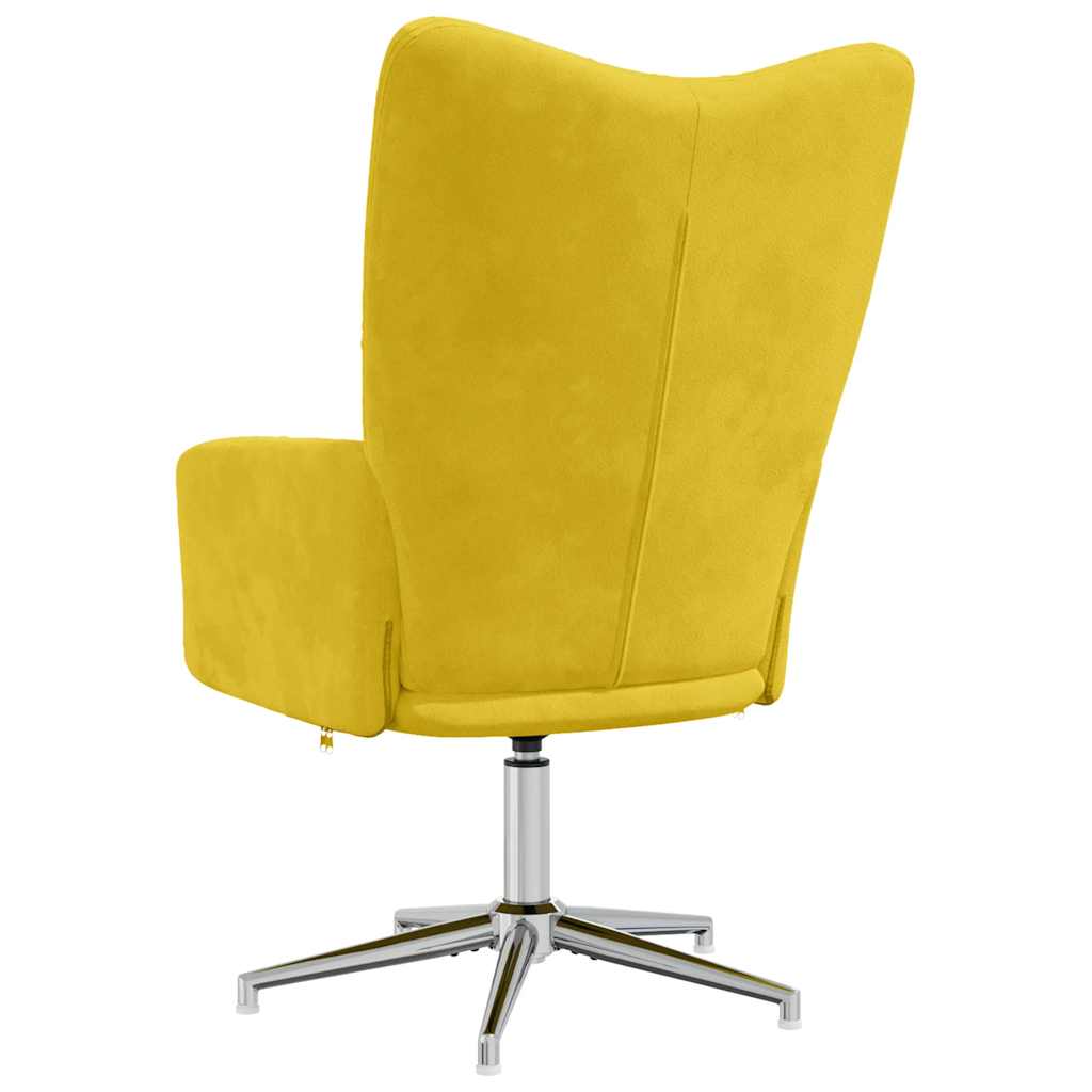 Vidaxl Armchair, Mustard Yellow, Upholstered In Velvet