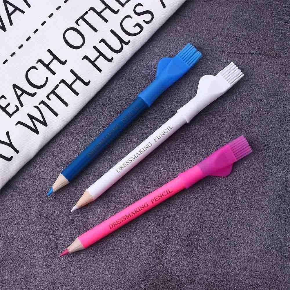 3 Pcs/set Creative Red,Blue,White Tracing Tools with Brush Cap Dressmaker Tools Water Soluble Pen Fabric Pencils Sewing Marker