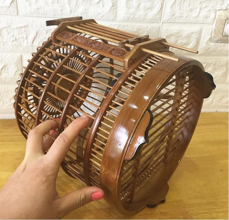 Bamboo Handmade Small Canary birdcage Bird house box Home Decoration Hanging ornament Feeding birds nest hoose outdoor