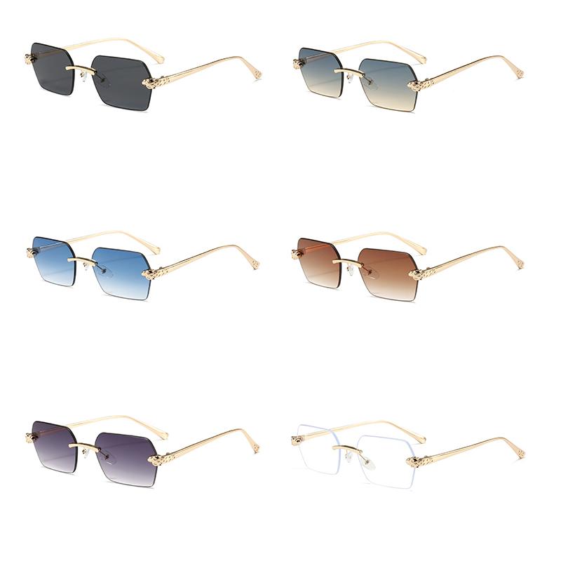 Xiaomi Women Rimless Square Sunglasses UV400 Gold Alloy Temples Multi Color Fashion Daily Shades