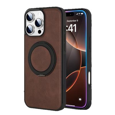 Suitable for IPhone16/15 Mobile Phone Case 360° Rotating Bracket IPhone14promax Leather