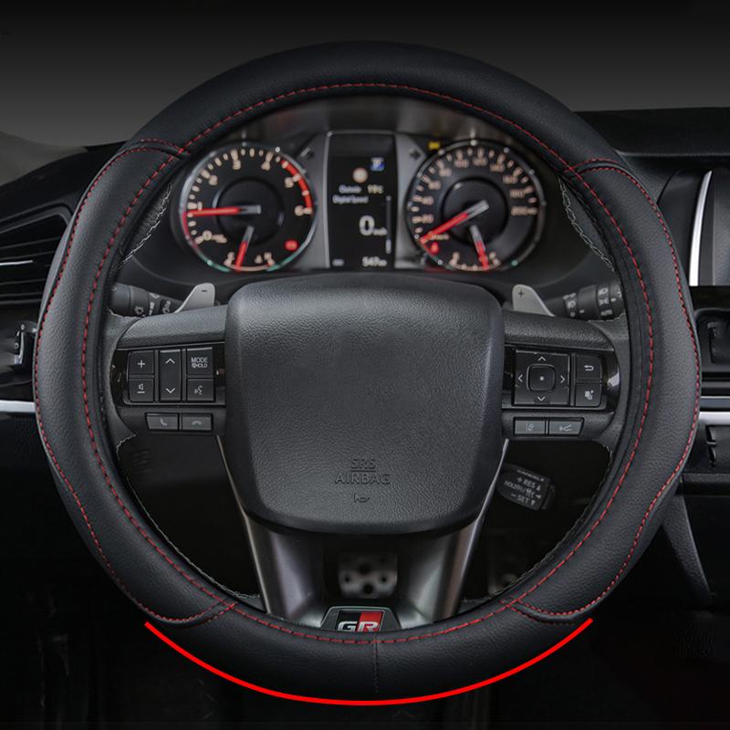 O Type Car Steering Wheel Cover Wrap For Toyota Hilux 2012 - 2026 2026 2026 2026 Auto Accesorioss Holder Protector