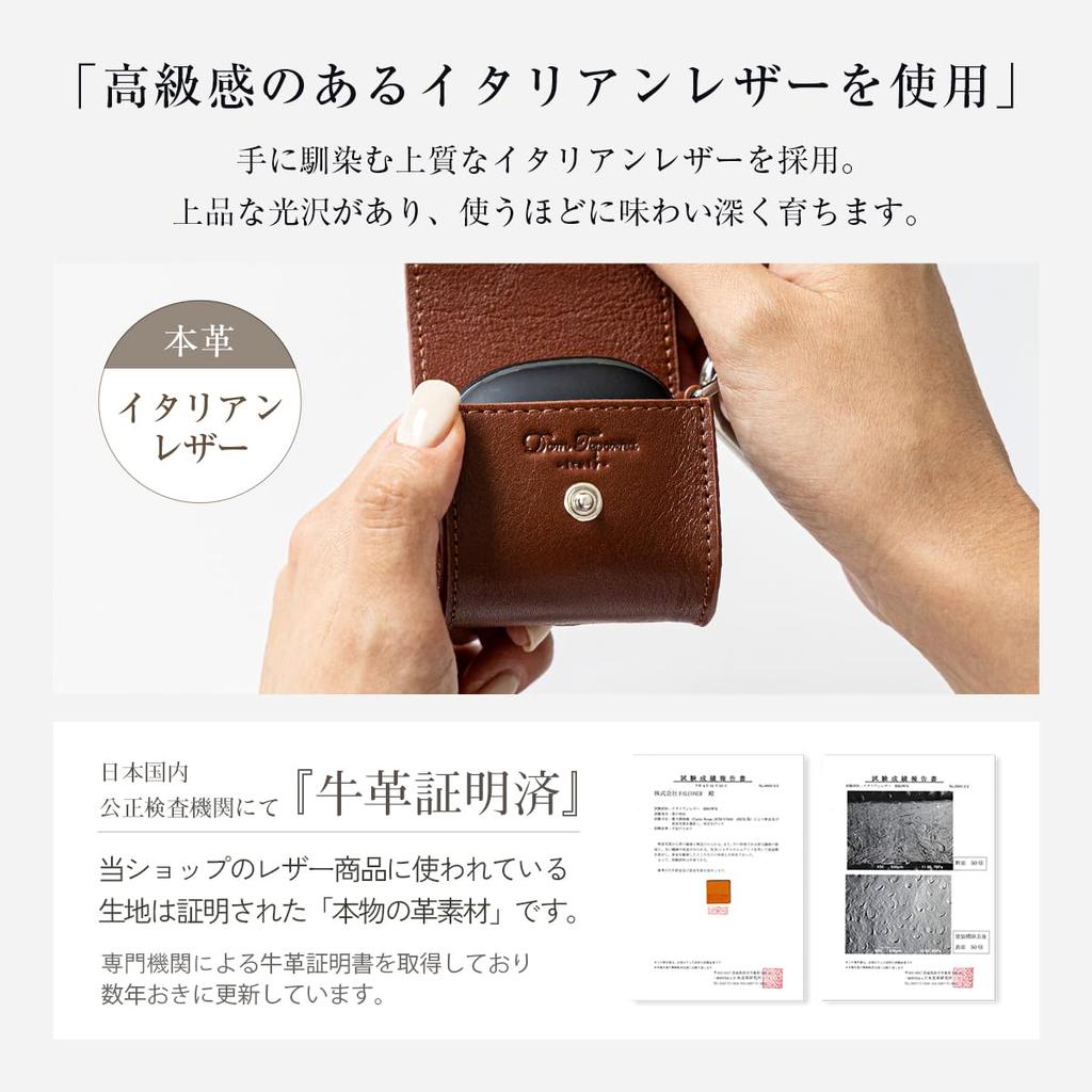 [Dom Teporna] Genuine Leather Earphone Case for Soundcore Liberty 4 and Anker, Full Protection, Scratch Resistant, Stylish, with Carabiner, Button Clo