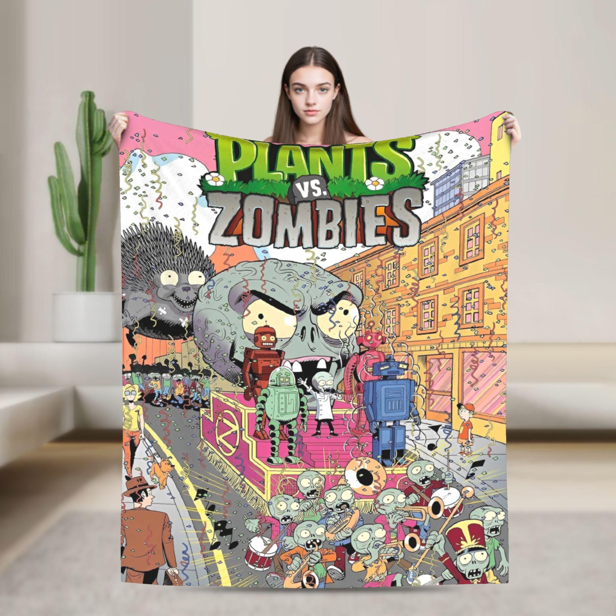 Exquisite Fashion Items Unisex Game P-Plants-Vs-Zombie Soft Warm Blankets Picnic Plush Throw Blanket Fluffy Couch Bed Flannel Bedspread Sofa Bed Cover