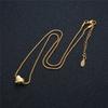 Fashion Tiny Small Love Heart Shape Pendant Necklaces Female Gold Color Stainless Steel Necklace for Women Jewelry Birthday Gift