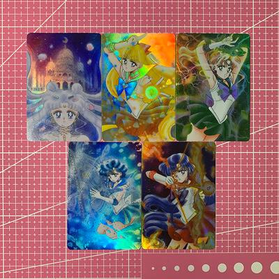 5pcs/set Diy Sailor Moon Self Control Collect Signature Trading Flash Card Anime Cartoon Christmas Gift Kid Friendly Entertaining Fun Play Safe