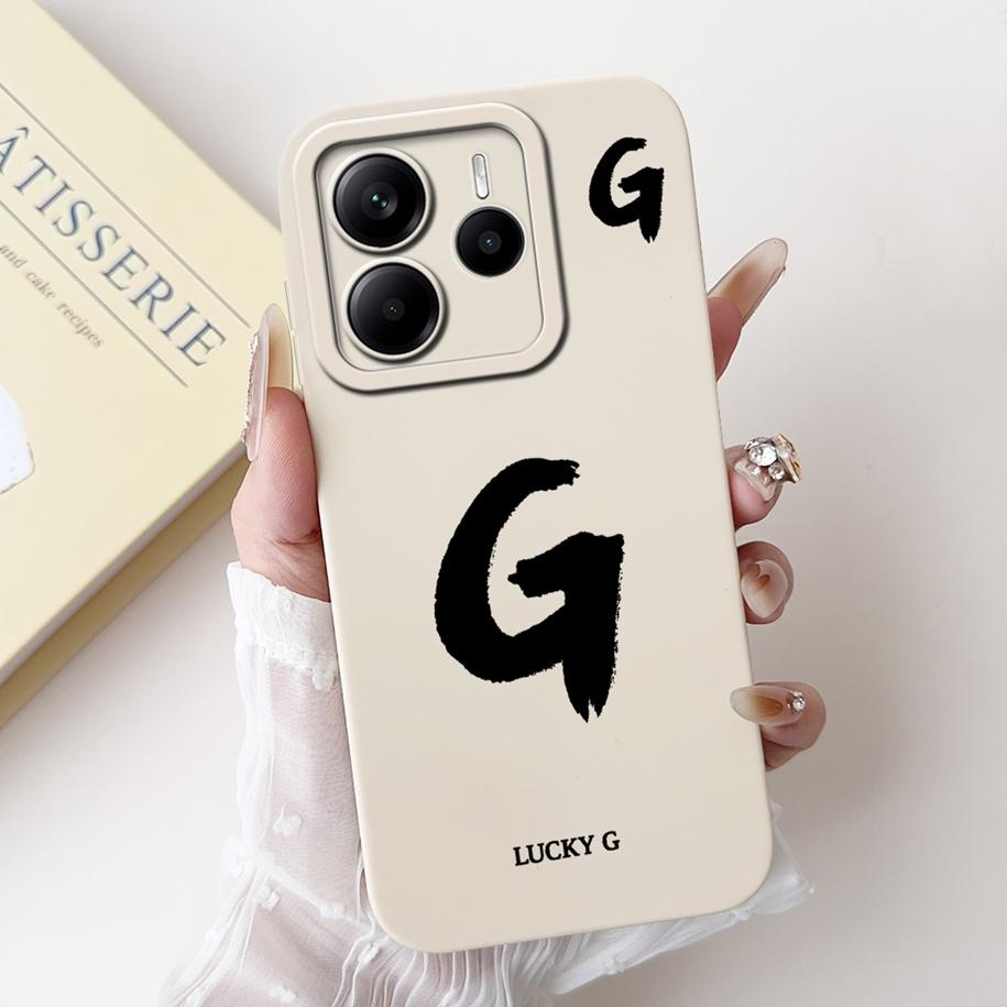For Xiaomi Redmi Note 14 2025 Case Global Cover Cute Letters Soft Silicone Phone Cases For Redmi Note 14 Europe Note14 5G Fundas