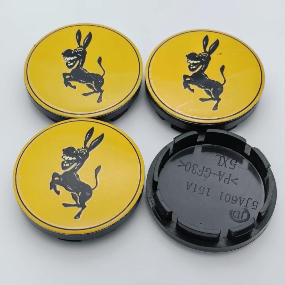 4pcs 56MM O.D /51MM I.D Donkey Logo Emblem Car Wheel Center Caps Wheels Hub Rim Hubcaps Centre Cover Replace Styling Accessories