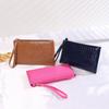 Fashion Solid Color Pu Leather Clutch Bag Korean Mobile Phone Bag Coin Purse