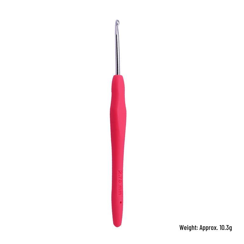 Colorful Metal Crochet Hook with Plastic Handle for DIY Knitting