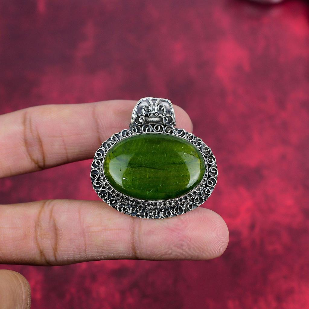 Green Flash Labradorite 925 Sterling Silver Pendant Jewelry, Handmade Amazing Gemstone Pendant