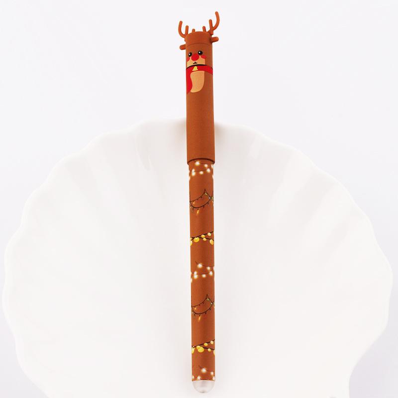 1/4/8pcs Christmas Eraserable Pen Set Cute Santa/Snowman/Gingerbread/Reindeer /With Plastic Eraser Stationery Gift