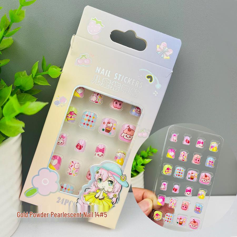 Children's Wearable Custom Nail Stickers - Cute European & American Jelly Glue Fingernail Tips