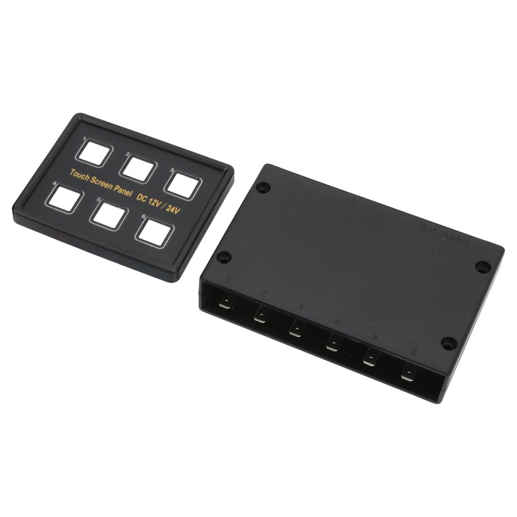 6 Gang Touch Screen Switch Panel ABS Slim Touch Control Panel Waterproof DC 12‑24V for RV Boat Yacht