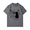 Men's 100% Cotton Crew Neck Short Sleeve T-Shirt, Funny Cat Art Print Casual Tee, Comfortable Lightweight Daily Top for Cat Lovers Streetwear