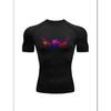 Men's Rainbow Gradient Tribal Star Compression T-Shirt Tattoo Style Quick Dry Gym Workout Athletic Top