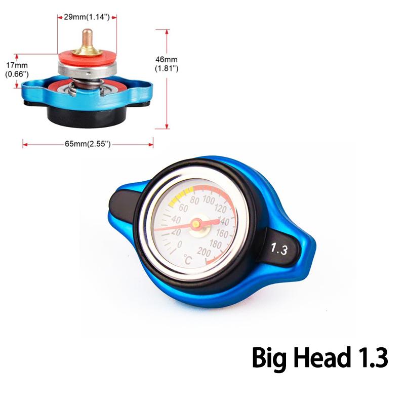 Thermost Radiator Cap Tank Cover Water Temperature Gauge 0.9Bar 1.1Bar 1.3 Bar Cover Racing Car Big or Small Head
