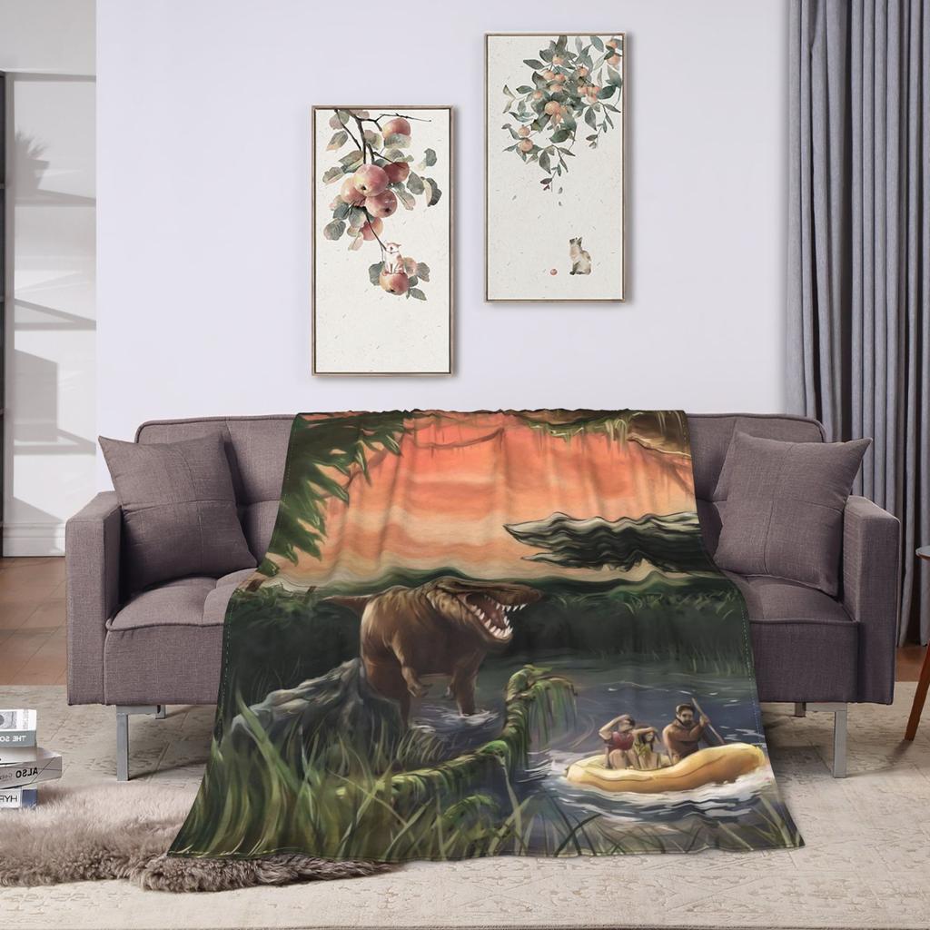 Dinosaur World Blanket Quality Super Warm Jurassics Park Throw Blanket Winter Girls Boys Living Room Fashion Bedspread