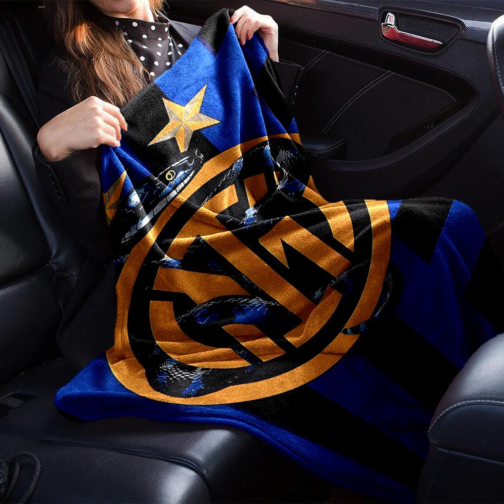 Inter Milan Theme Printed Blanket - Perfect for Couch, Bed, Travel & Outdoor Use | Machine Washable, Cozy & Durable.