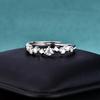S925 Sterling Silver Bright Galaxy Moissanite Ring Women's Niche High-end Light Luxury Ring Jewelry