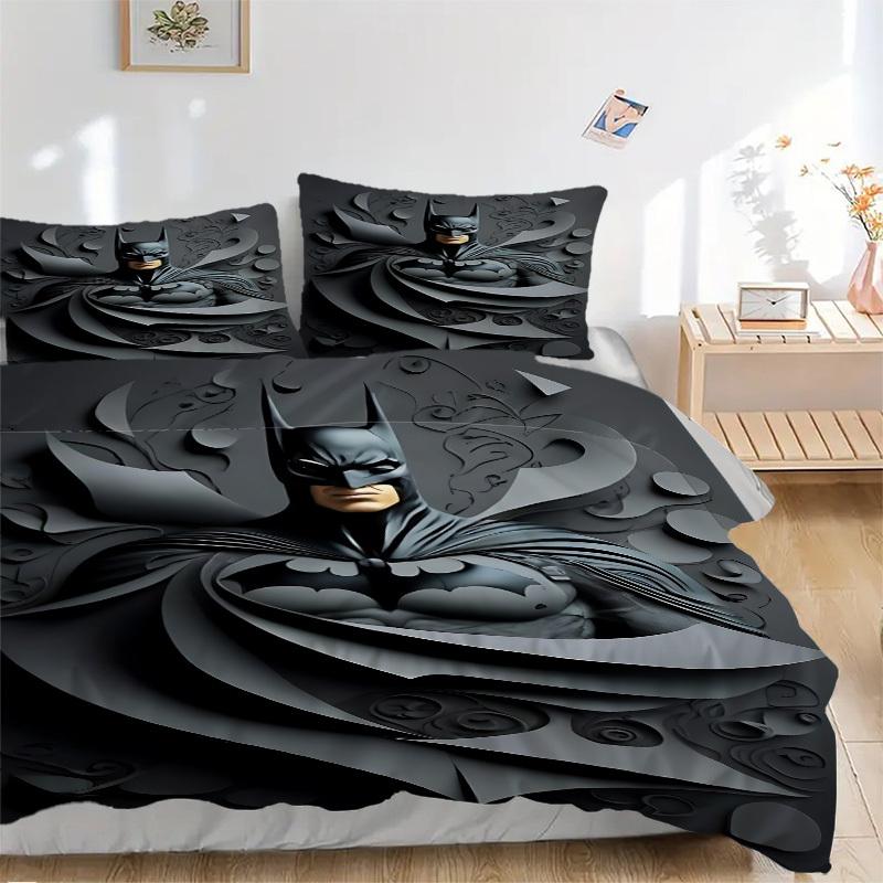 

3pcs Batman, Superhero Duvet Cover Set, 1 Duvet Cover + 2 Pillowcases (No Insert), High-Definition Print for All Seasons,Durable yy251103014 135x200cm