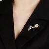 Vintage Court Style Pink Crystal Plum Bloom Pin   Natural Hetian Jasper Broches For Women Light Luxury Classic Jewelry