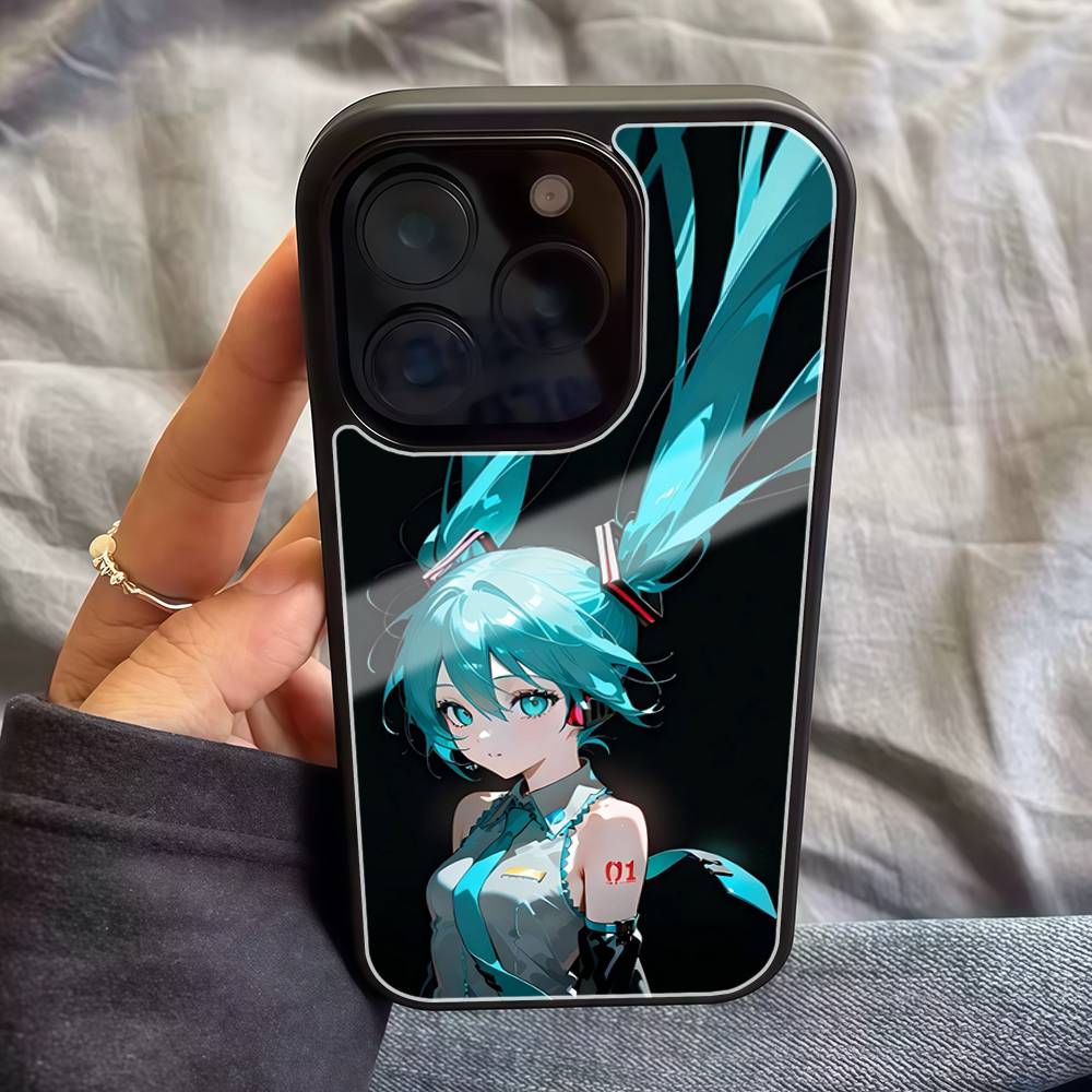 

H-Hatsune M-Miku Аниме Чехол для телефона Для Iphone 17 Air 16 15 14 13 12 11 Pro Max PC TPU Черный Жесткий iPhone 12