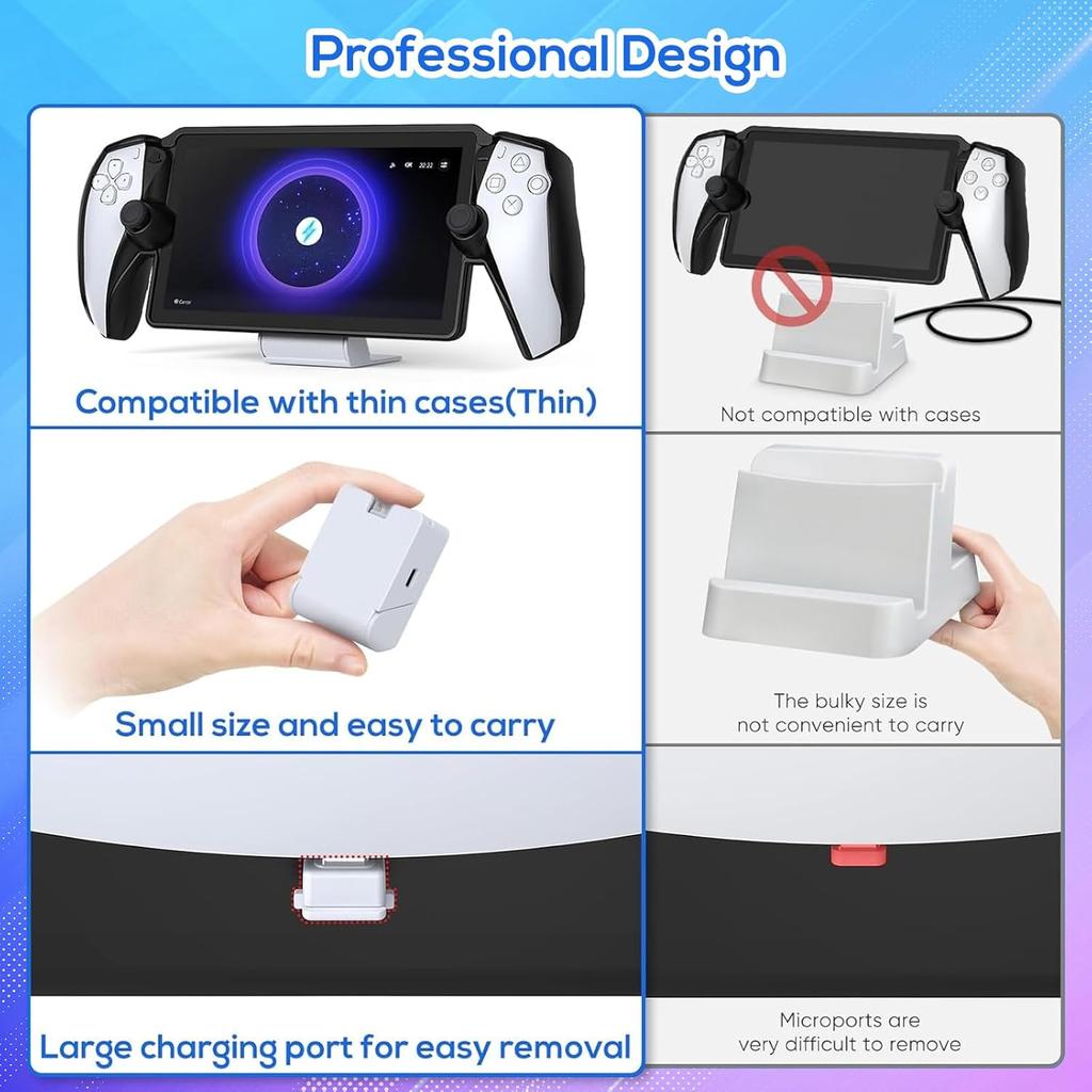 Magnetic Portable Charging Stand for PlayStation Portal, Case-Friendly Charging Dock Station for PS Portal with USB-C Cable, Folding Charger for PS5