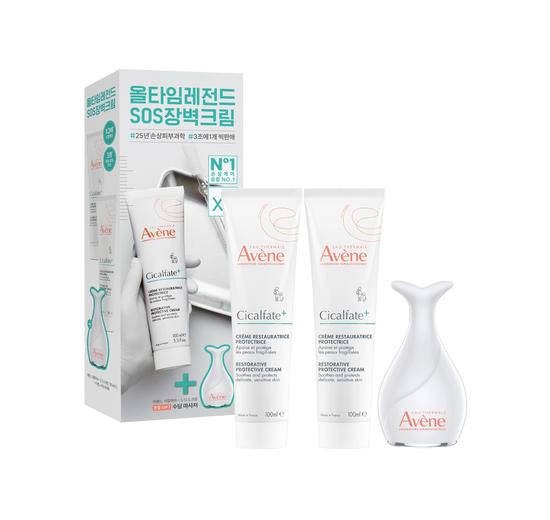 Avene Cicalfate Plus S.O.S. Cream 100ml x 2 (+ Soothing Enhancing Massager) *Damage* Barrier Repair