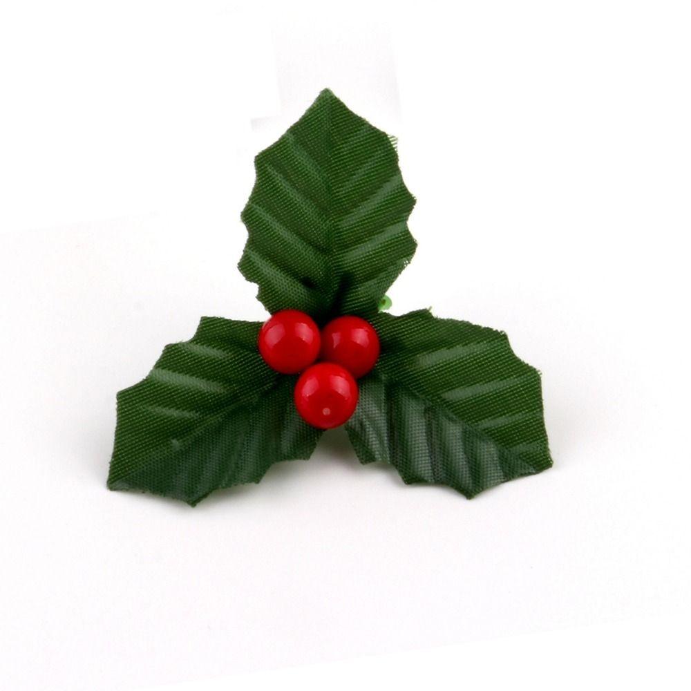 

12 шт./компл. искусственные рождественские листья ручной работы своими руками мини рождественские венки из падуба милые пенопластовые бонсай аксессуары для растений красный