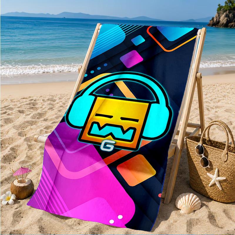 Geometry Dash: Dance To The Beat Beach Towel, Quick-drying, Easy To Care For, Suitable for Both Fitness and Beach Vacations,Sports Essential