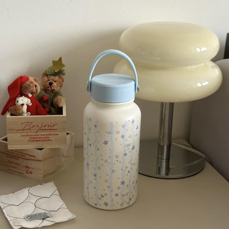 Portable thermos cup Large capacity water cup Stainless steel portable accompanying milk coffee cup