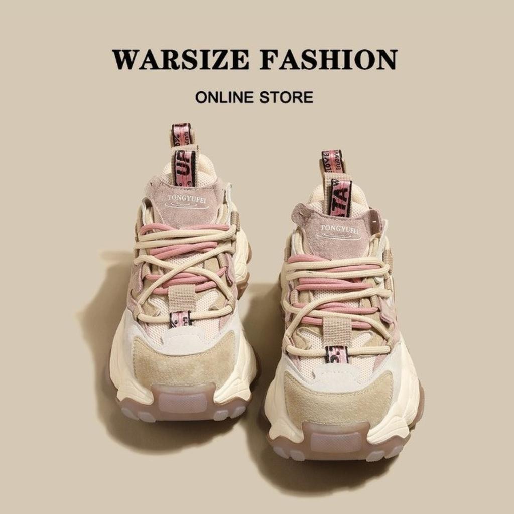 Fashion Women Soft Sole Lace-Up Casual Shoes Thick Sole Running Sports Shoes Comfortable Non-slip Lightweight Women Sneakers