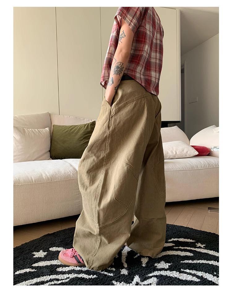 2024 Unisex Retro Scimitar Silhouette Wide-Leg Casual Overalls