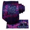 Hi-Tie Viola Unito Paisley Seta Cravatta da Matrimonio per Uomo Design Novità Fazzoletto Gemelli Regalo Set Cravatta Uomo Festa Business Dropshipping