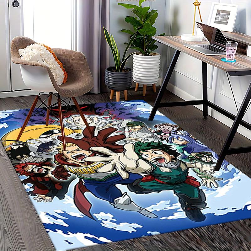 1pc My Hero Academia Chair Mat - Anime Cartoon Design Office Desk Pad, Non-Slip Carpet for Home Decor, Suitable for All Seasons.T054