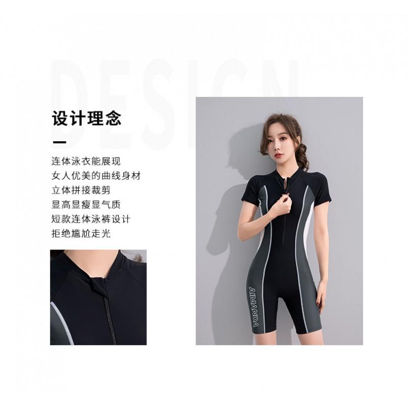 Plus Size Womens One-Piece Swimsuit With Built-in Pads High Elastic Quick Dry Swimming Pool Training