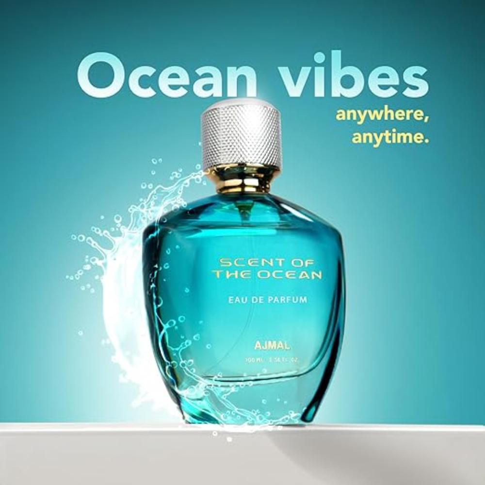 Ajmal Scent of the Ocean, Unisex Eau De Parfum, 100ml | Premium Luxury Fragrance Scent | Aquatic Floral | Suitable for Every Occasion