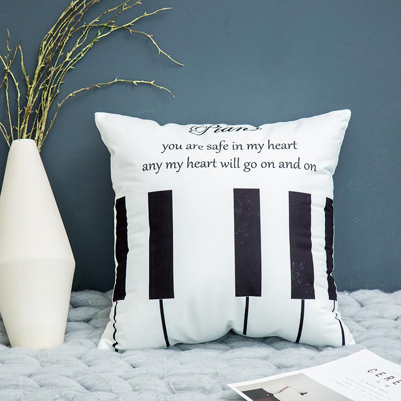 Nordic Throw Pillow Cover Plush Black and White Geometric Striped Simple Pillow Cover Sofa Cushion Cover