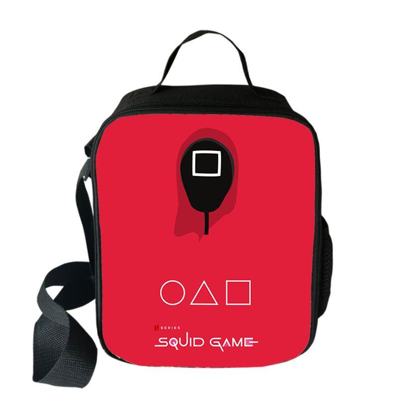 

Игра в кальмара Раунд шесть Портативная сумка для ланча Термическая Большая вместимость Сумка-тоут для хранения еды 38