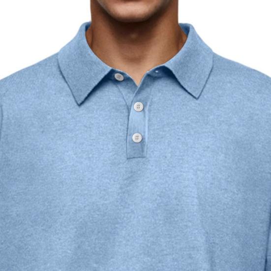 Men Spring Autumn Shirt Buttoned Turn-down Collar Loose Pure Color Full Sleeves