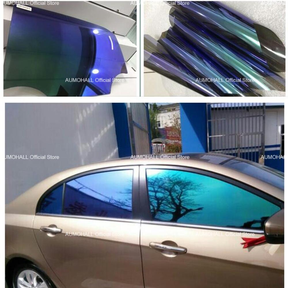 75cmX300cm VLT 18% Blue Chameleon Truck Car Side Window Rear Windshield Foils, Color Change Solar Tinting Anti Look Films