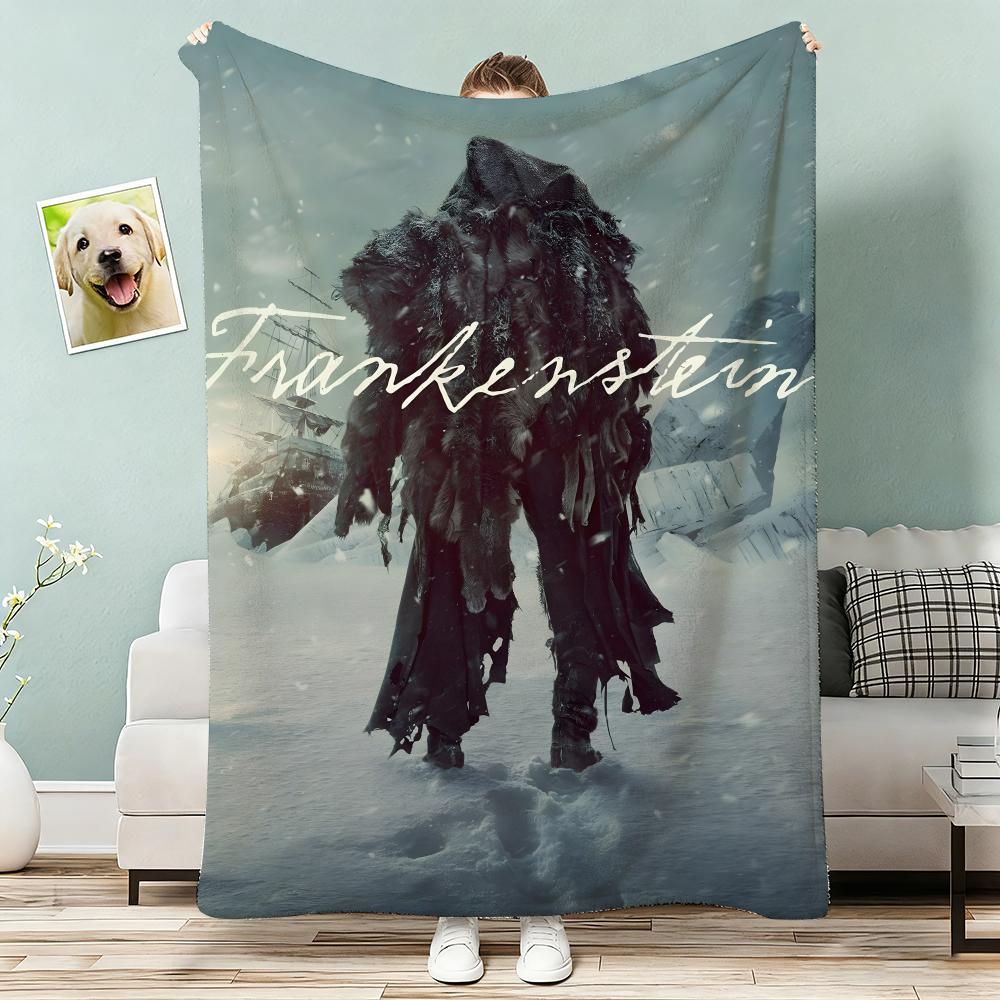Frankenstein Throw Lightweight 240g Flannel Blanket Soft Skin-friendly for Summer Cooling 75x90cm