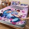 3pcs K-Pop Demon Hunters Print Coreless Fitted Sheet Set Multiple Size Bedrooms Dormitory Bedcover Decoration Machine Washable