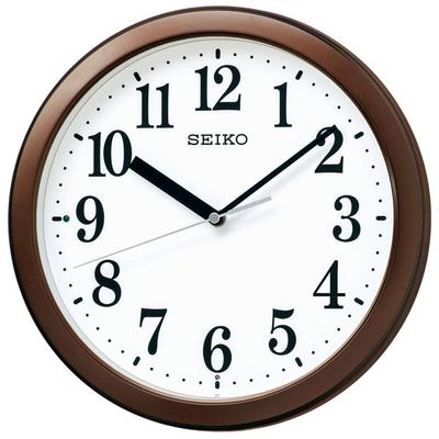 Clock (BC416B) - Seiko Clock Wall Clock, Radio Controlled, Analog, Compact Size, Brown Metallic, Diameter 28.0 X 4.6 Cm