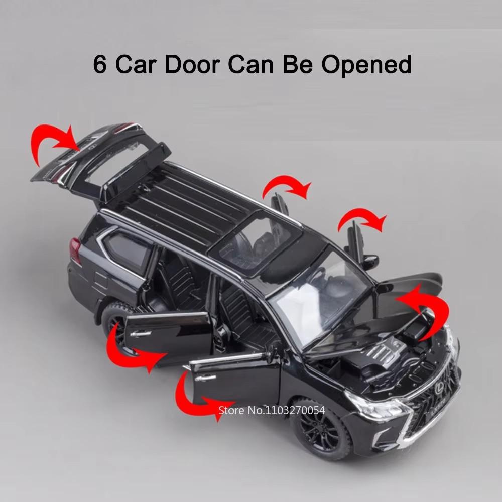 1:32 Lx570 Lm300h Modell Spielzeug Diecast Legierung Auto 6 Türen zu öffnen Sound Licht Rückzug Miniatur Fahrzeuge Kinder Freunde Feiertagsgeschenke